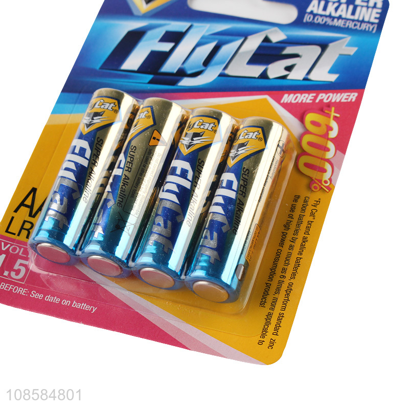 Online wholesale 4 pieces 1.5V AA alkaline zinc-manganese batteries