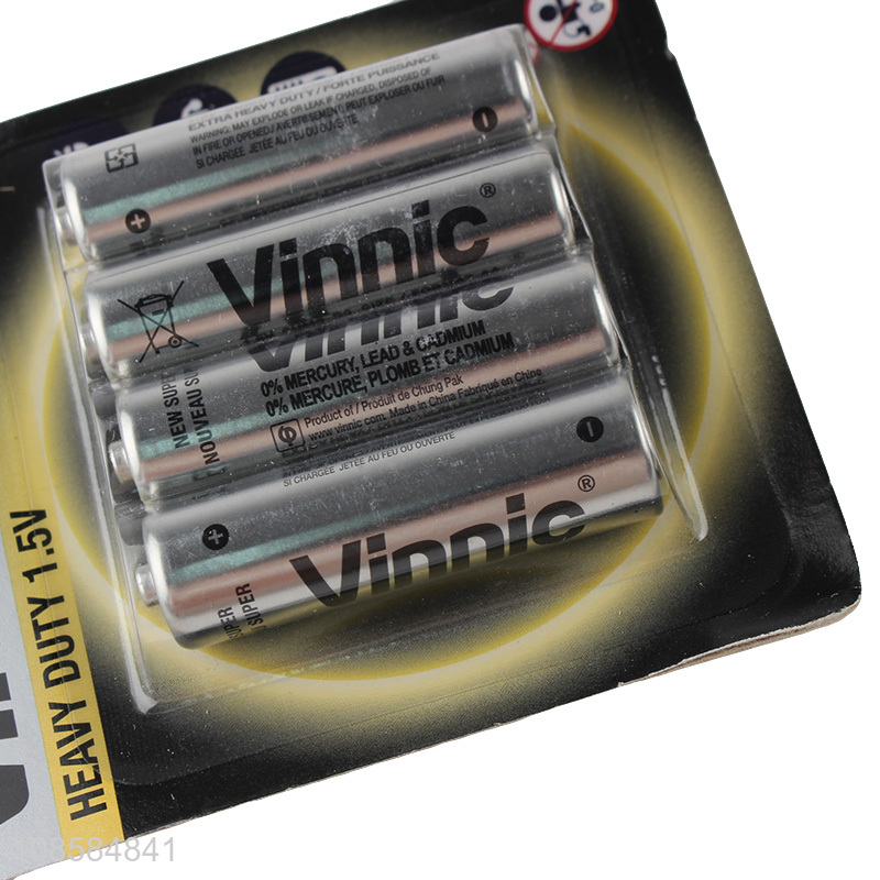 Good price 4 pieces 1.5V AA carbon-zinc batteries