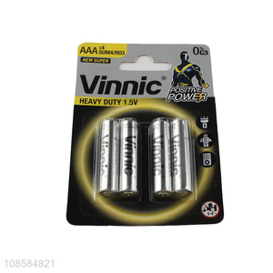 Bottom price 4 pieces 1.5V AAA carbon-zinc batteries