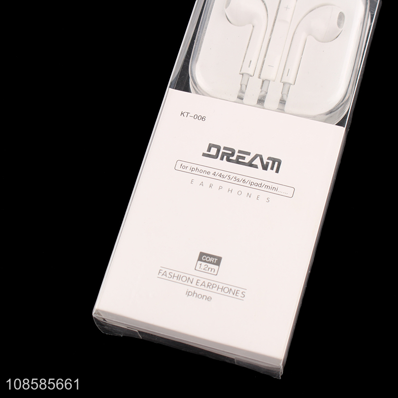 Hot selling white fashion wired earphones for mobile phone