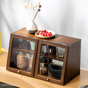 Wholesale small acrylic bamboo sideboard cabinet bamboo tea cabinet