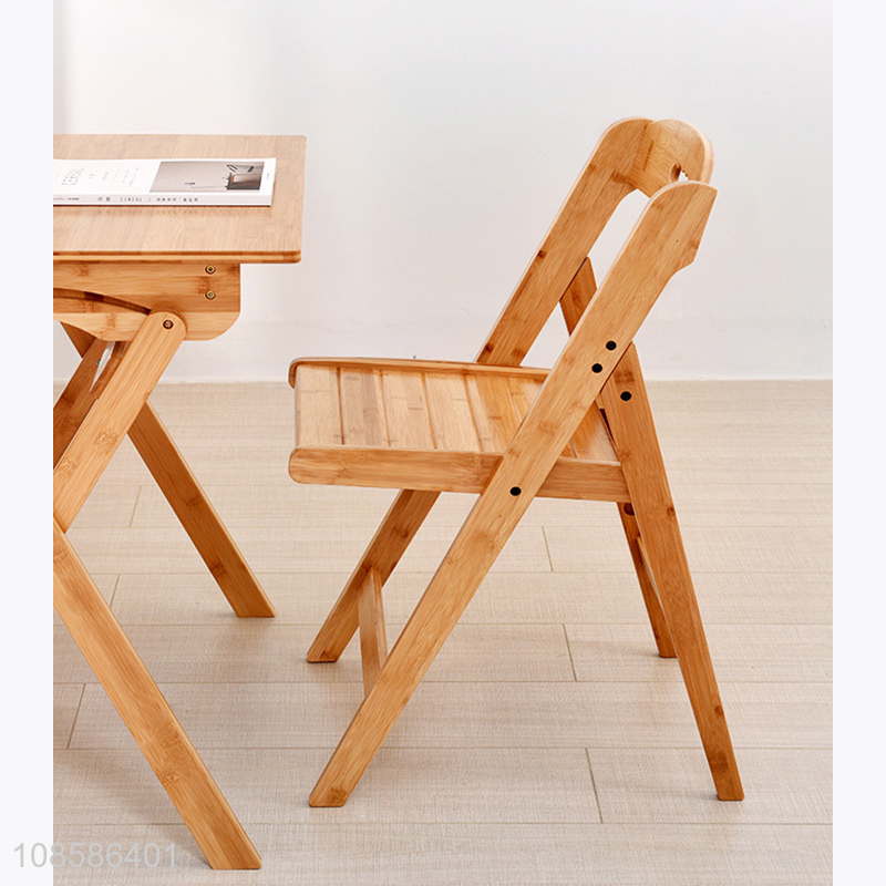 Wholesale household folding bamboo dining chair portable garden chair