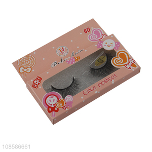 High quality 1 pair 6D cruelty-free natural look wispy eyelashes