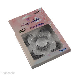 Best quality 3 pairs 6D cruelty-free false eyelash fake eyelash