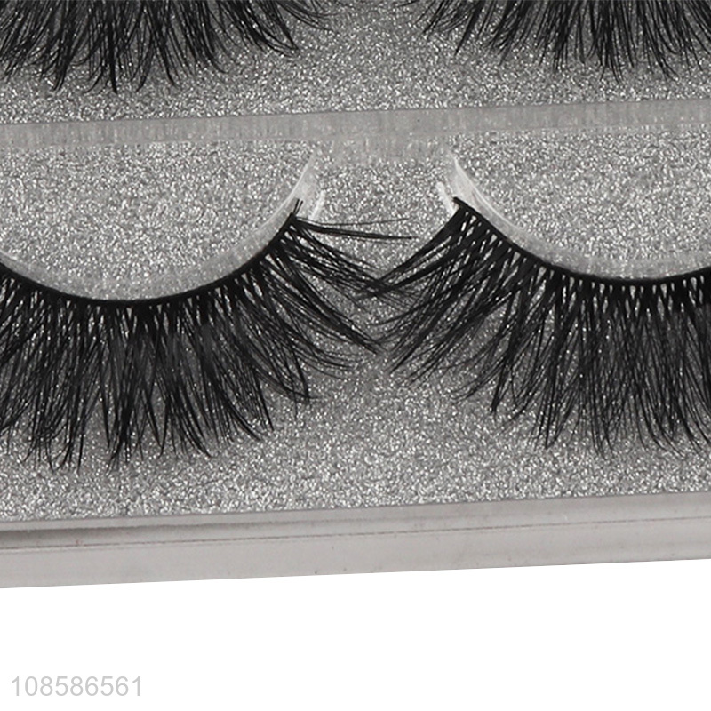 Private label 3 pairs 6D natural look fluffy false eyelashes
