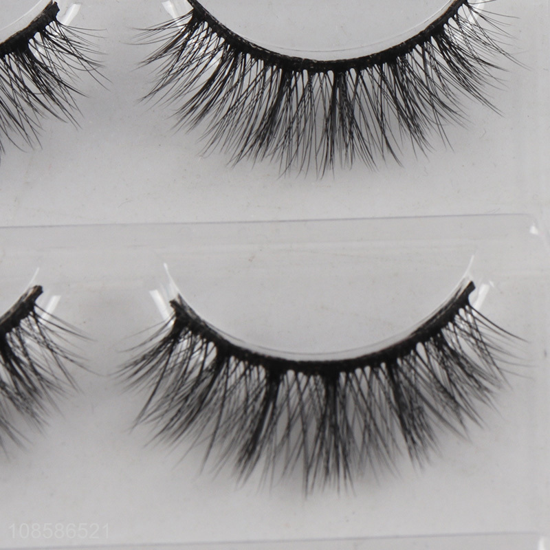 New arrival 3 pairs 6D reusable false eyelashes for women girls