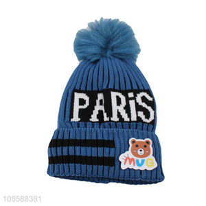 Popular products kids cartoon knitted beanies hat for winter