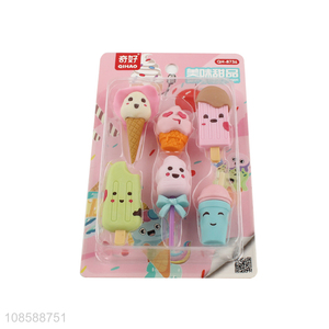 China wholesale ice-cream shape kids <em>eraser</em> set for stationery