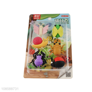 Factory supply insect series cartoon <em>eraser</em> set for students