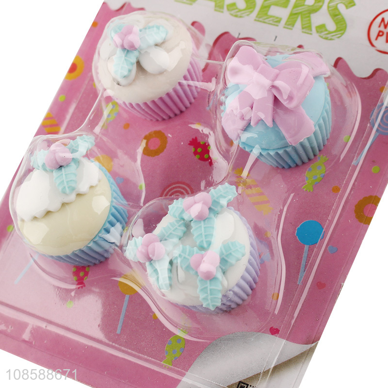 High quality dessert shape cartoon eraser set for students