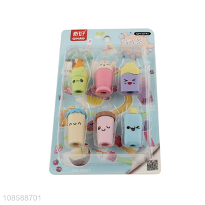 Factory supply multicolor cartoon stationery <em>eraser</em> set for sale