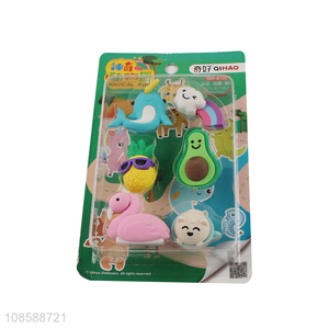 Top quality cartoon children students <em>eraser</em> set for stationery