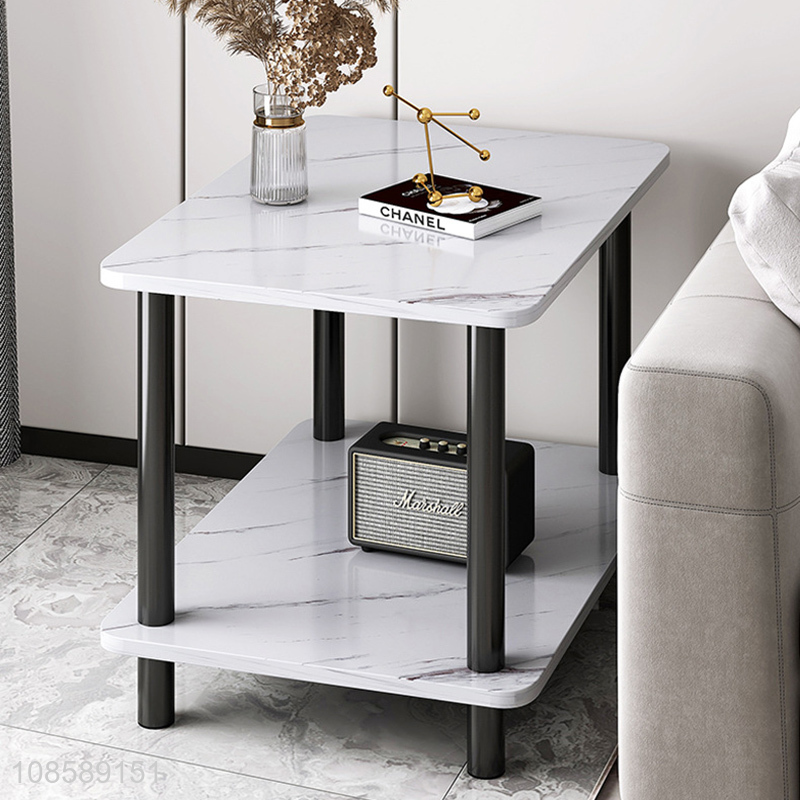 China imports 2-tier sofa side table luxury bedside shelf wholesale