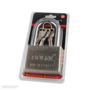 Good quality heavy duty long-beam iron padlock for locker