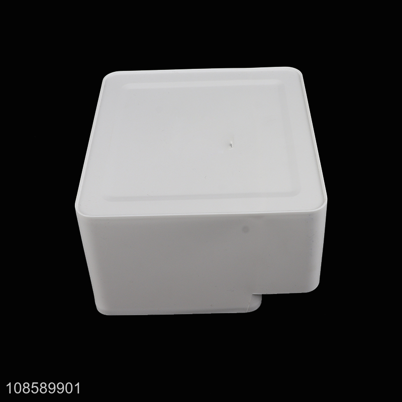 Wholesale custom logo plastic napkin holder tissue box with bamboo lid