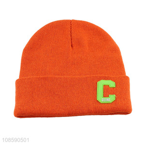 Wholesale winter <em>hat</em> rib <em>knit</em> beanie <em>hat</em> cuffed skull cap