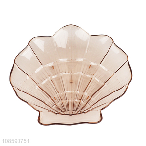Good selling shell shape clear snack plate fruit plate wholesale