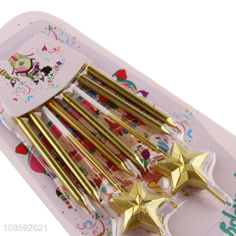 Wholesale birthday party cake candles metallic birthday candles