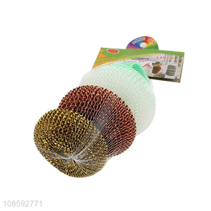 Good quality kitchen cleaning plastic mesh scourers pot scrubbers