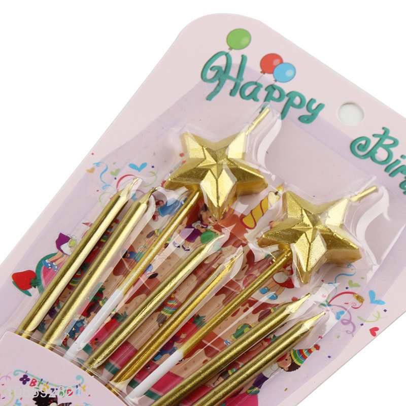 Wholesale birthday party cake candles metallic birthday candles