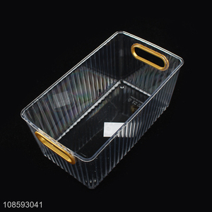 Low price transparent fridge storage box with handle