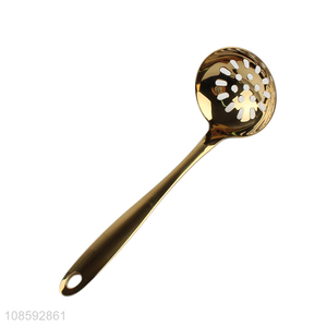 Good selling golden long handle slotted ladle spoon