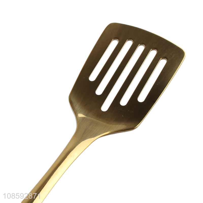 Hot products long handle golden slotted spatula for sale