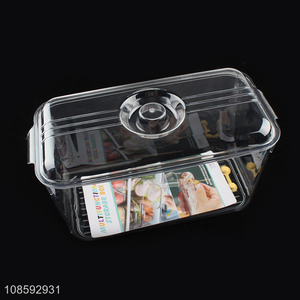 Low price transparent fridge organizer storage box with lid