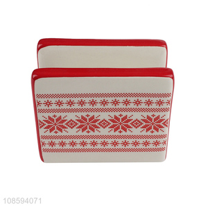 Wholesale Christmas ceramic paper towel holder napkin holder