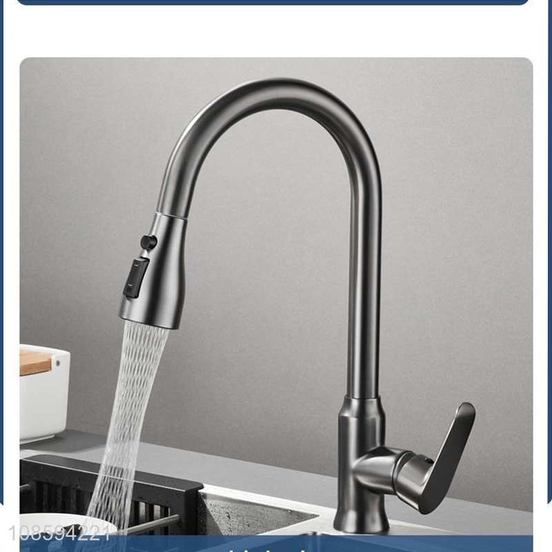 Factory supply single handle kitchen faucet with pull down sprayer