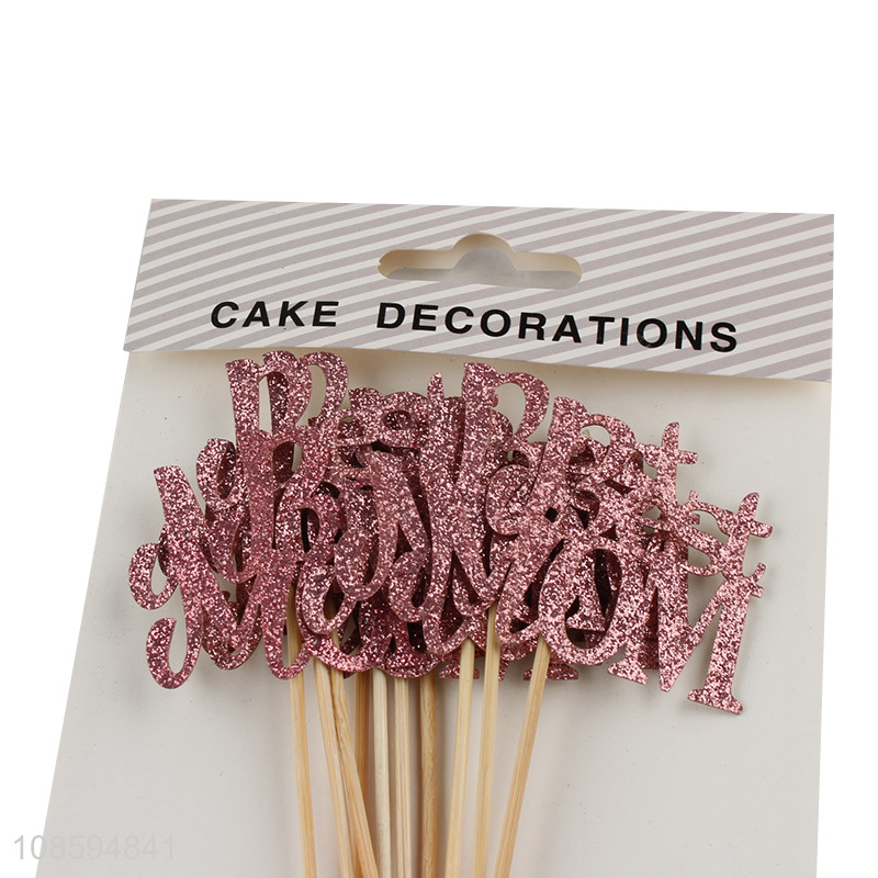 Hot sale paper happy mother's day cake topper wholesale