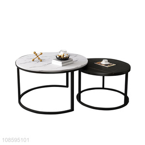 Hot selling round marble nesting coffee table set furniture set