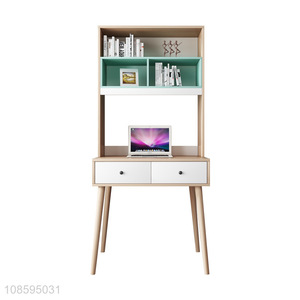 Wholesale modern computer desk wooden study table with bookshelf