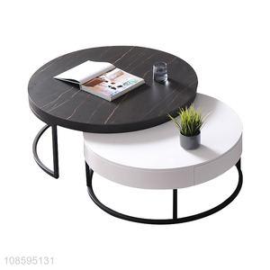 Wholesale marble coffee table center table set for living room