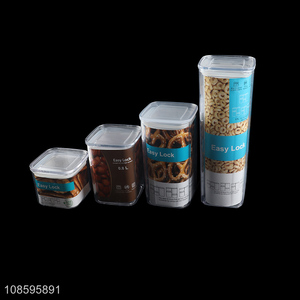 Wholesale leak-proof airtight dry food storage jar plastic canister