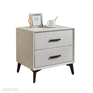 Hot selling modern faux leather nightstand bedside table for bedroom