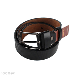 Wholesale 125cm pin buckle textured pu leather <em>belt</em> for men