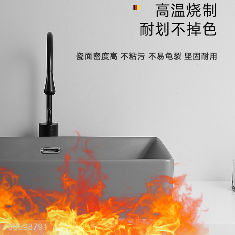 Hot selling above counter porcelain sink bowl with roating faucet