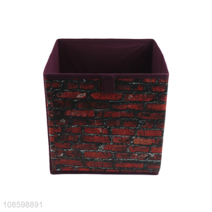 Wholesale multi-use printed folding lidless nonwoven storage box
