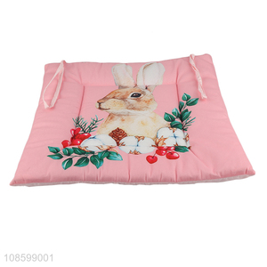 Factory supply cute printed seat cushion chair pad with ties