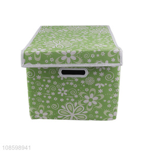 Wholesale printed foldable nonwoven storage box cloth storage bin