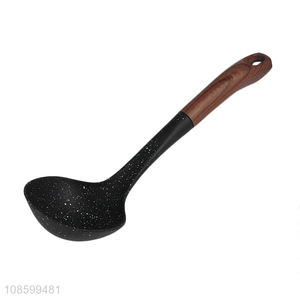 Wholesale colored dot nylon soup ladle with <em>wood</em> grain handle