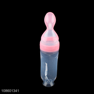 Wholesale soft silicone baby food feeder spoon squeeze bottle