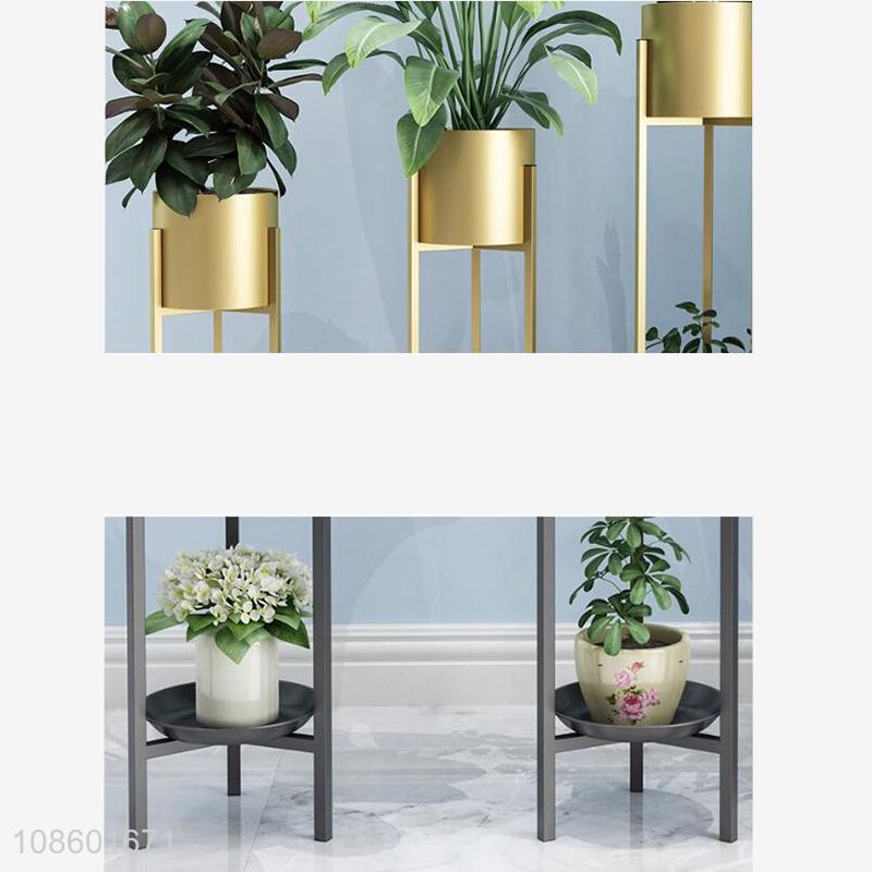 New product floor standing iron art flower plant stand set