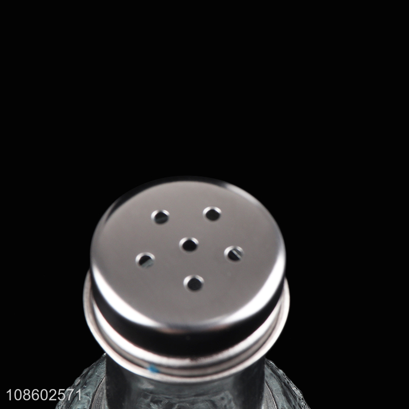 New product glass salt shaker with stainless steel lid
