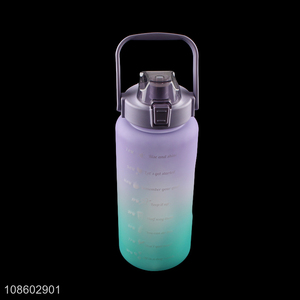 Good quality 2000ml BPA free plastic motivative sports water bottle