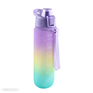 Factory price 1000ml motivative water bottle with time marker & straw