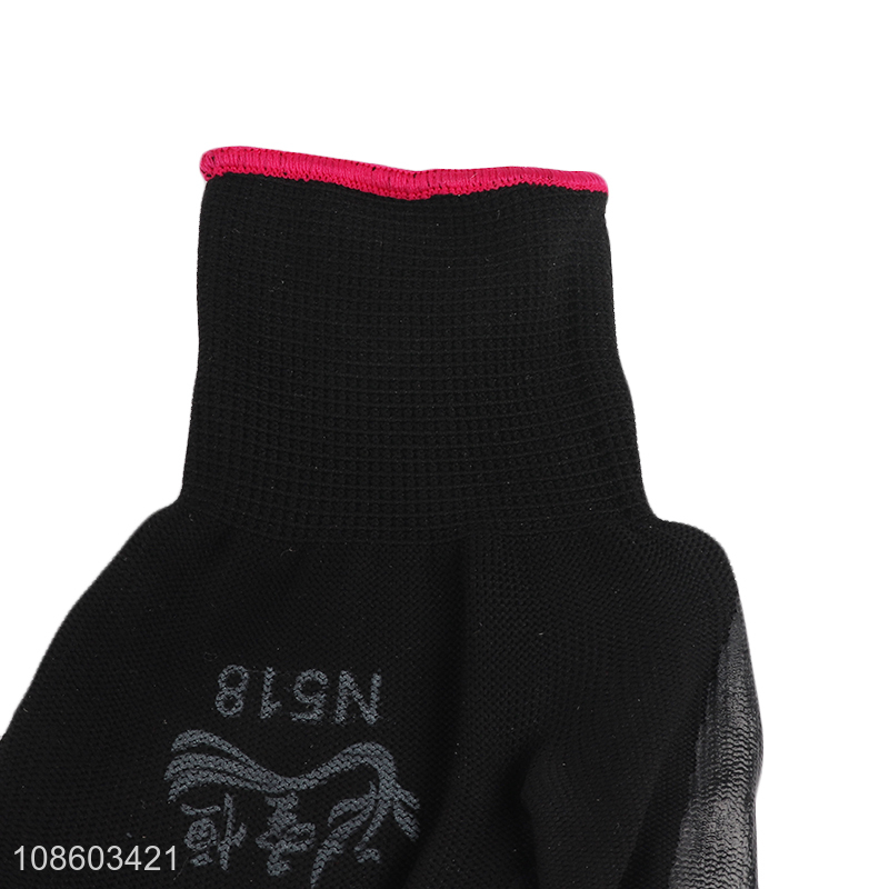 Popular products black polyester labor working gloves for sale