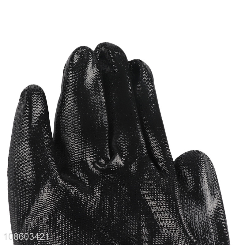 Popular products black polyester labor working gloves for sale