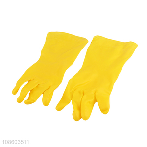 Hot products yellow kitchen bathroom cleaning gloves for sale